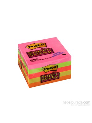 Post-It Post-it® Super Sticky Not, 5 Neon Renk, 90 yaprak, 76x76mm