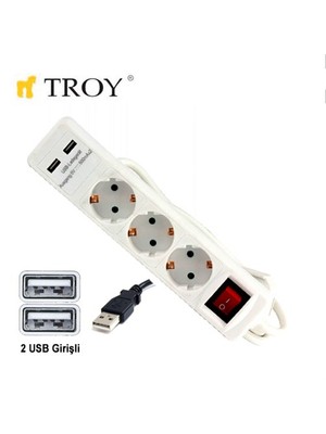Troy 24023 Üçlü Grup Priz Ve Uzatma Kablosu