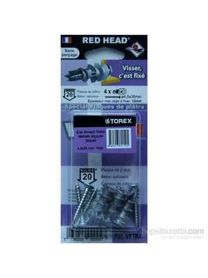 Çok Amaçlı Vidalı Metalik Alçıpan Dübeli / 4,5X35 Mm Vida - 4 Adet