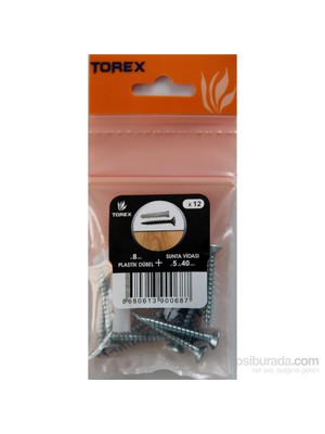 Plastik Dübel 8Mm+ 5X40 Sunta Vidası 12 Adet