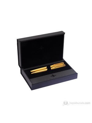 Steelpen Gold Desenli Dolma Kalem + Tükenmez 268