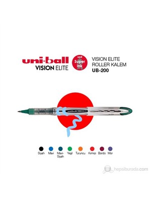 Uni-ball Vision Elite Fıne Roller Kalem (UB-200) 2'li Paket-Kırmızı