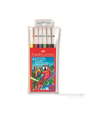 Faber-Castell 6'lı Keçeli Boya Kalemi Seti – Canlı Renkler, Ergonomik Tasarım ve Havalandırmalı Kapaklı