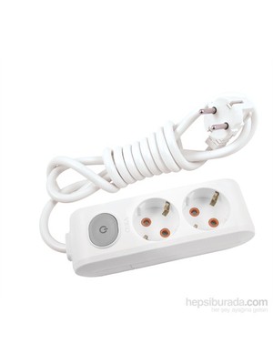 Viko Multi-Let İkili Priz Anahtar Topraklı Kablolu Çocuk Korumalı 2 Metre-Beyaz 90117202