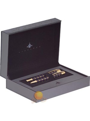 Steelpen Blue Lake İşlemeli Gold Dolma+Tükenmez Takım 800-43DT