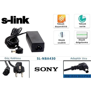 Sl-Nba430 39W 19.5V 2A 6.5*4.4 Sony Notebook Standart Adaptör