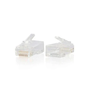 Ti-Mesh Rj-45 8P/6C Plug  Transparent Plastic 100 Adet