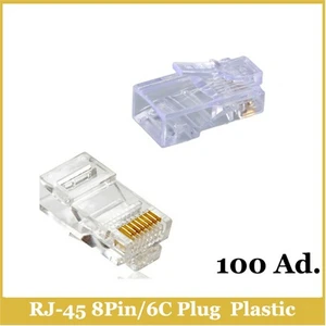 Ti-Mesh Rj-45 8Pin/6C Plug Transparent Plastic 100 Adet