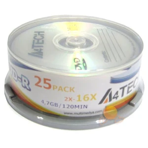 A4 Tech 25'Lik DVD-R 16X 4.7Gb 120Dk Cakebox