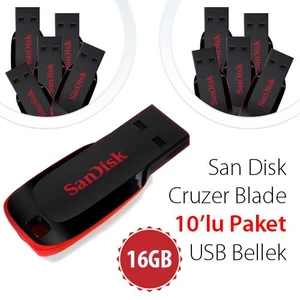 Cruzer Blade 16GB Usb Bellek SDCZ50-016G-B35 (10'lu paket)
