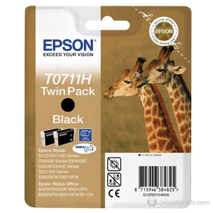 Yüksek Kapasiteli Siyah 2' li Kartuş (C13T07114021H) / T0711H