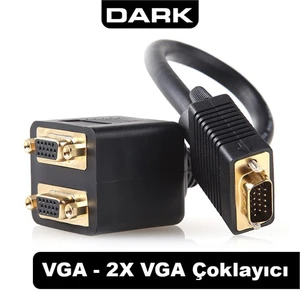 VGA - 2x VGA Çoklayıcı (VGA Erkek - 2xVGA Dişi)(DK-HD-AVGAX2VGA)
