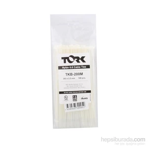Beyaz Kablo Bağı 2.5-203 100Lü Paket