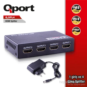 Full HD 1 Giriş 4 Çıkışlı HDMI Splitter/Sinyal Çoğaltıcı (Q-SPL4)