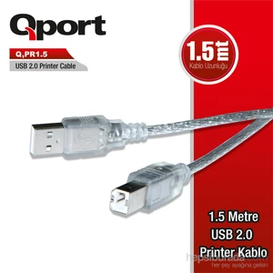 PR 1.5 USB 2.0 1.5 M Printer Kablosu (Q-PR1.5)