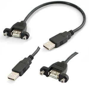 Ti-Mesh Usb 2.0 A Female Socket Panel Mount To Usb A Male Plug Extension Cable - 1,5M