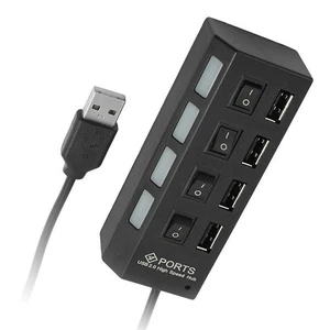 Ti-Mesh 4'Lü Usb Hub - 1X Usb 2.0 M To 4 X Usb 2.0 F (Açma Kapatma)