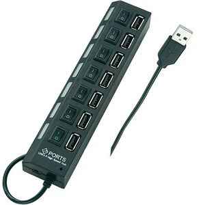Ti-Mesh 7'Li Usb Hub - 1X Usb 2.0 M To 7 X Usb 2.0 F (Anahtarlı)