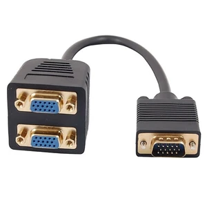 Ti-Mesh 2 X Vga F - Vga M Çoklayıcı Kablo - 25 Cm - Siyah