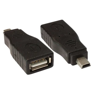 Ti-Mesh Usb A F / Mini 5P M - Nickel/Black