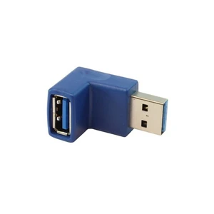 Ti-Mesh Usb 3.0 A M / A F 90Derece Dönüştürücü - Nickel/Blue