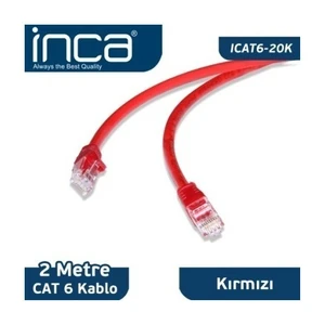 ICAT6-20K 2 Metre Kırmızı Patch Kablo