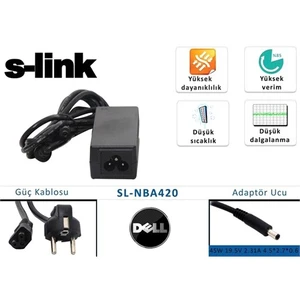 Sl-Nba420 45W 19.5V 2.31A 4.5*2.7*0.6 Dell Notebook Standart Adaptör