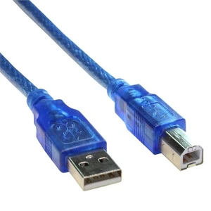 Ti-Mesh Usb 2.0 M To Usb 2.0 B M Kablo - 3 M - Şeffaf Mavi