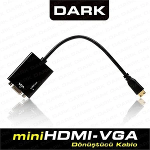Mini HDMI to VGA ve SES Aktif Dijital-Analog Dönüştürücü (DK-HD-AHDMINIXVGA)