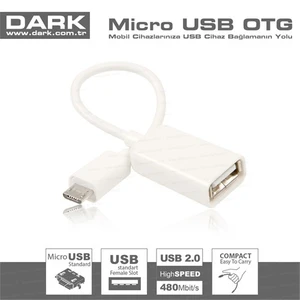 Micro Usb - Usb Çevirici Beyaz OTG Kablo (DK-CB-USB2MICROTG2W)