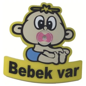 Emzikli Arabada Bebek Var Özel Kesim Vantuzlu Levha DMC0146