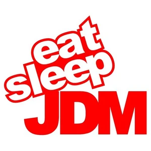 Z tech " Eat Sleep JDM " Kırmızı Sticker 14x11cm