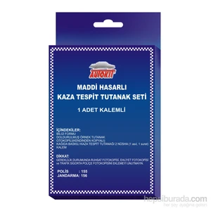 KAZA TESPİT TUTANAK SETİ '1 ADET KALEMLİ'