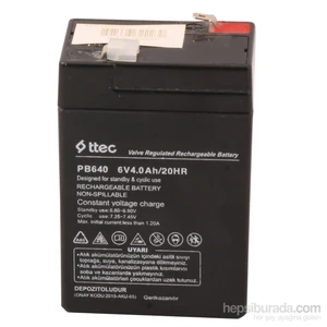 Ttec Plus 6V 4Ah Fp640 Bakımsız  Kuru Akü