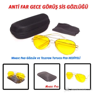 Anti Far Gece Görüş ,Sis ve Kötü Hava Görüş Gözlüğü (Taşıma Kılıfı & Temizleme Bezi)