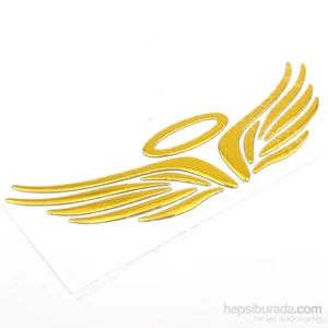 Melek Kanatları Otomobil Sticker Altın Renk Cs028