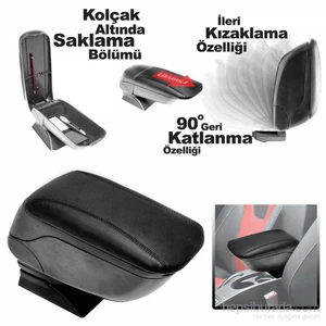 Kolçak Kol Dayama Deri Kızaklı Siyah