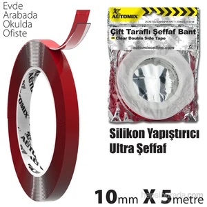 10mm*5m Çift Taraflı Silikon Bant