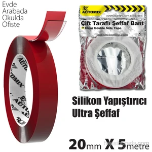 20mm*5m Çift Taraflı Silikon Bant