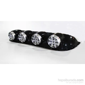 Off-Road Sis Lambası 12X4 Led / Yuvarlak / Siyah
