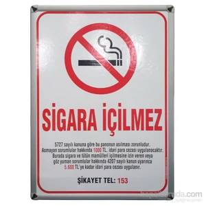 35x50 Sigara İçilmez Panosu (Aliminyum Çerçeve)