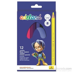 Jumbo Karton Kutu Boya Kalemi 12 Renk Tam Boy (5,4mm)