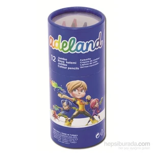 Jumbo Karton Tüp Boya Kalemi 12 Renk Yarım Boy (5,4mm)