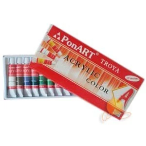 PONART AKRİLİK BOYA 12 RENK x 12 ml TÜP