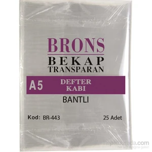 Br-443 Hazır Defter Kabı A5 Şeffaf Bantlı 25 'li Paket