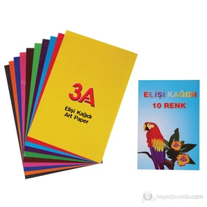 3A Elişi kağıdı 10'lu Dosyalı (Karışık Renk)