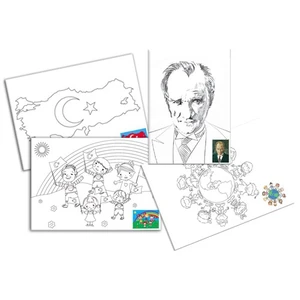Art 25X35 Desenli Tuval(Boyasız)  (Atatürk,23 Nisan,Dünya Çocukları,Türk Bayrağı) Bubu-Tu0003