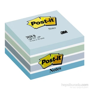 Post-it® Küp, Mavi Tonlari, 450 yaprak, 76x76mm