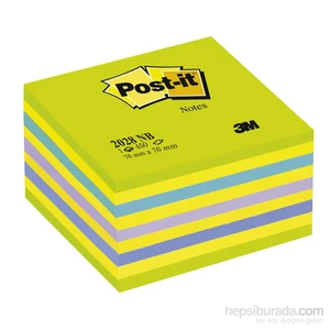 Post-it® Küp Not, Gökkusagi Yesil Tonlari, 450 yaprak, 76x76mm