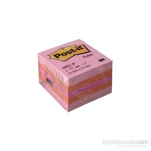 Post-it® Yapışkanlı Not Kağıdı 400 Yaprak Mini Küp - Pembe Tonları (51,8 x 51,8mm)